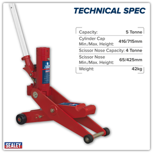Sealey FJ45 Hydraulic Forklift/Tractor Jack 4/5 Tonne - additional view 7