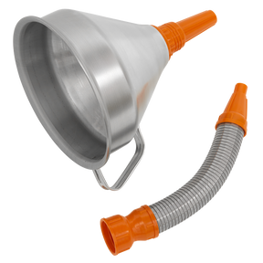 Sealey FM20F Metal Flexible Spout Funnel with Filter 200mm