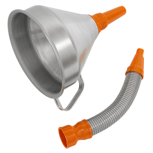 Sealey FM20F Metal Flexible Spout Funnel with Filter 200mm
