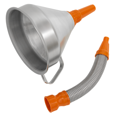 Sealey FM20F Metal Flexible Spout Funnel with Filter 200mm