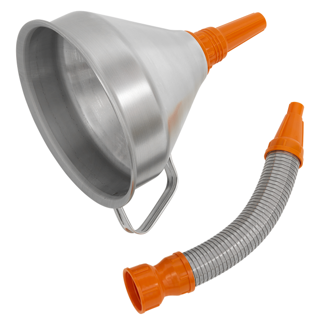Sealey FM20F Metal Flexible Spout Funnel with Filter 200mm