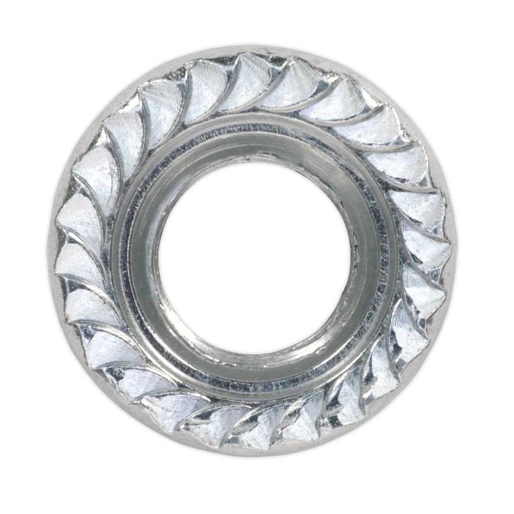 Sealey FN10 Zinc Plated Serrated Flange Nut M10 - Pack of 100 - additional view 4