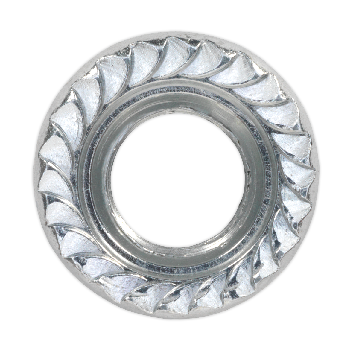 Sealey FN10 Zinc Plated Serrated Flange Nut M10 - Pack of 100 - additional view 4