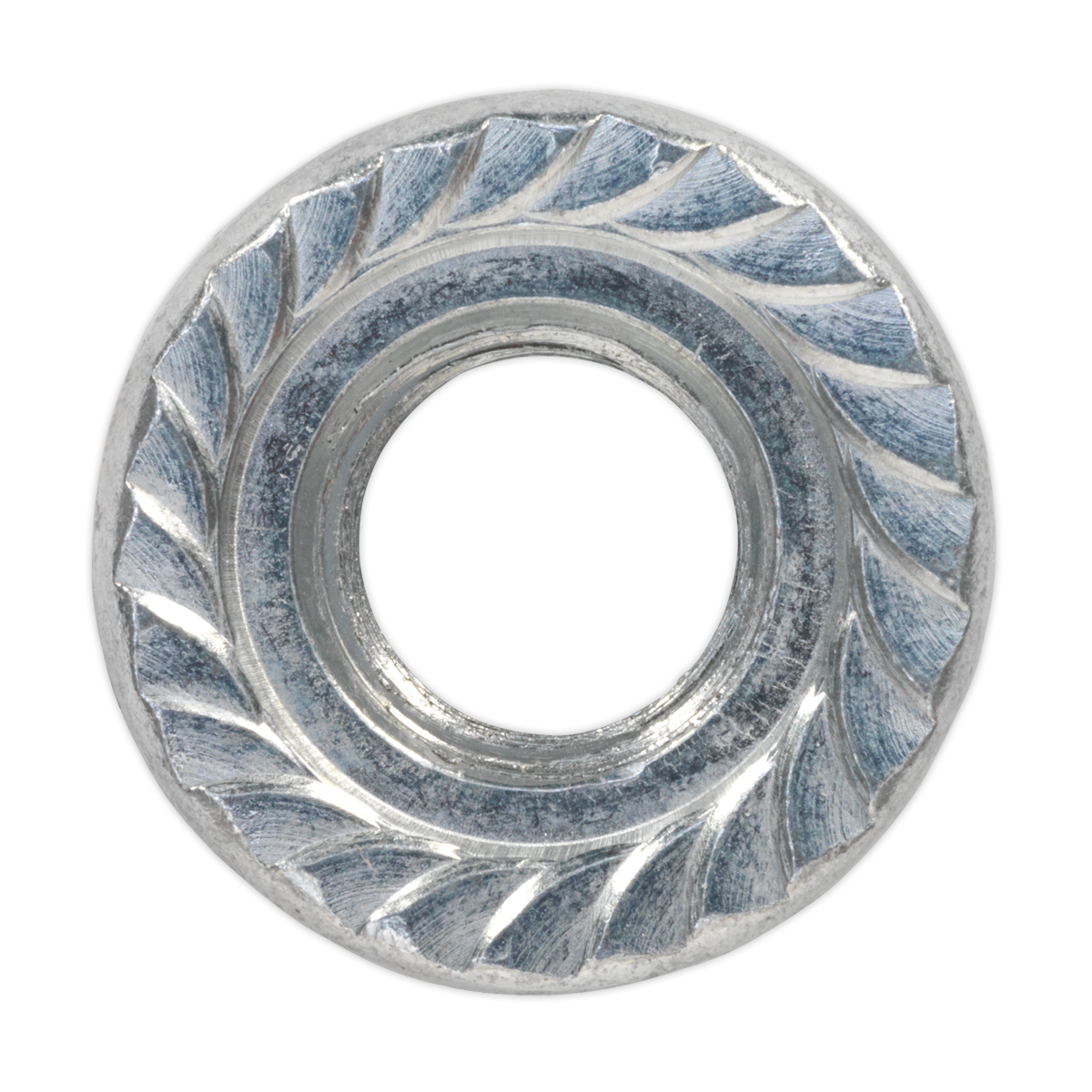Sealey FN12 Zinc Plated Serrated Flange Nut M12 - Pack of 50 - additional view 2