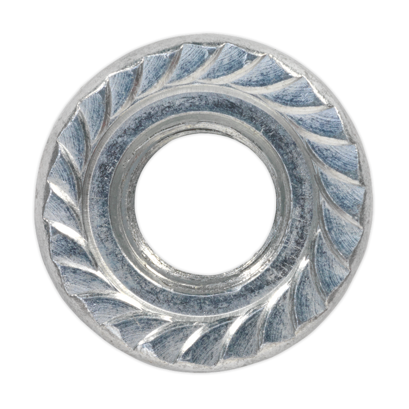 Sealey FN12 Zinc Plated Serrated Flange Nut M12 - Pack of 50 - additional view 2