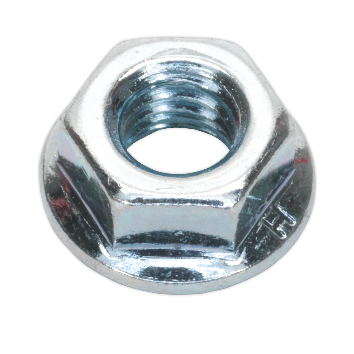 Sealey FN6 Zinc Plated Serrated Flange Nut M6 - Pack of 100