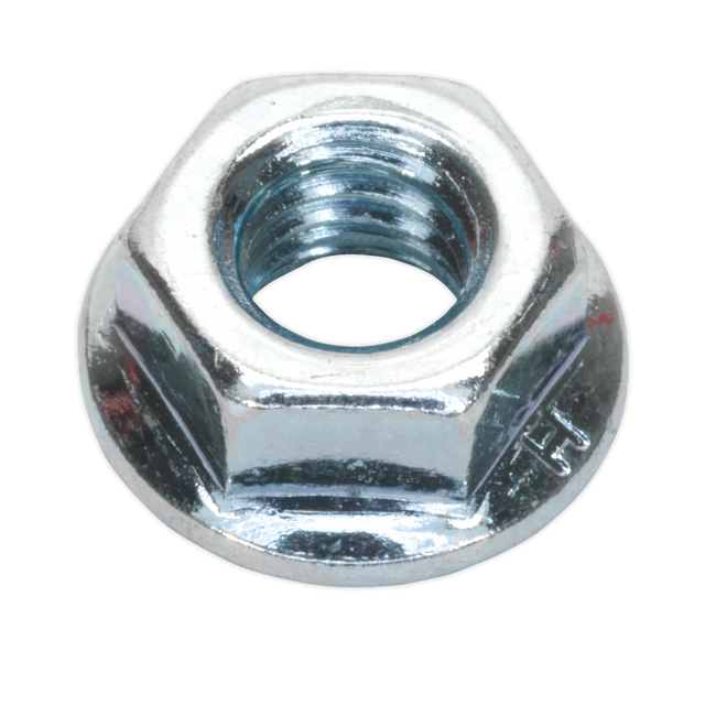 Sealey FN6 Zinc Plated Serrated Flange Nut M6 - Pack of 100