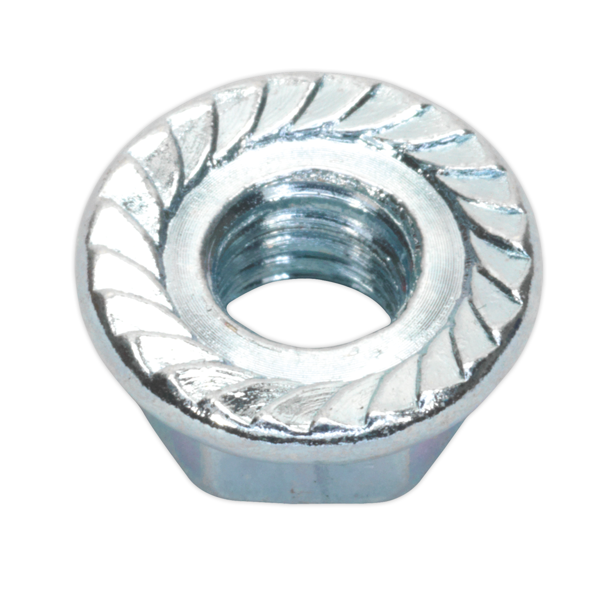 Sealey FN6 Zinc Plated Serrated Flange Nut M6 - Pack of 100 - additional view 3