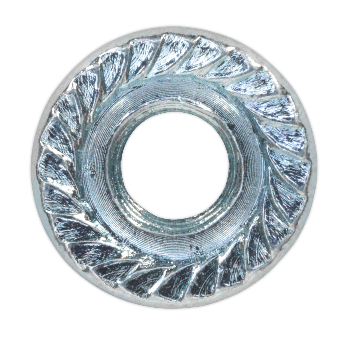 Sealey FN6 Zinc Plated Serrated Flange Nut M6 - Pack of 100 - additional view 4