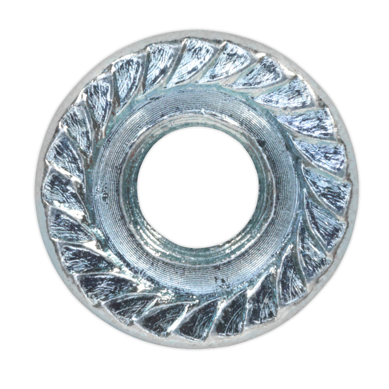 Sealey FN6 Zinc Plated Serrated Flange Nut M6 - Pack of 100 - additional view 4