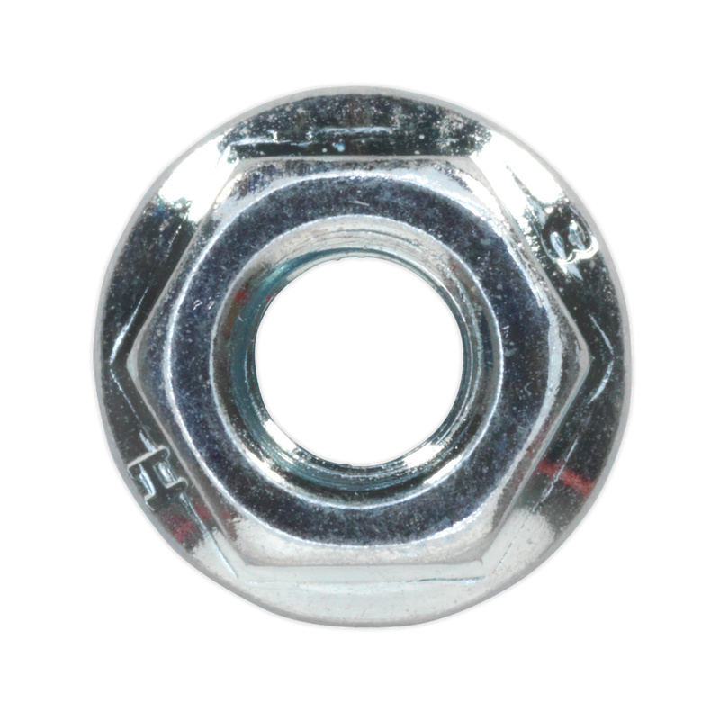 Sealey FN6 Zinc Plated Serrated Flange Nut M6 - Pack of 100 - additional view 5