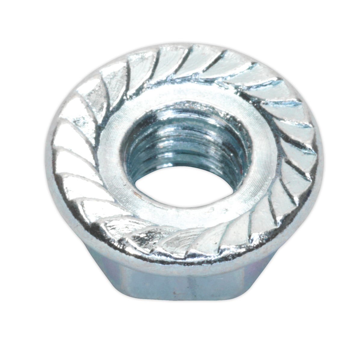 Sealey FN8 Zinc Plated Serrated Flange Nut M8 - Pack of 100 - additional view 3