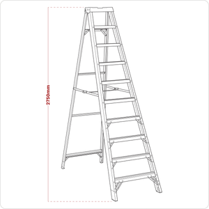 Sealey FSL10 Fibreglass Step Ladder 9-Tread - EN 131 - additional view 2