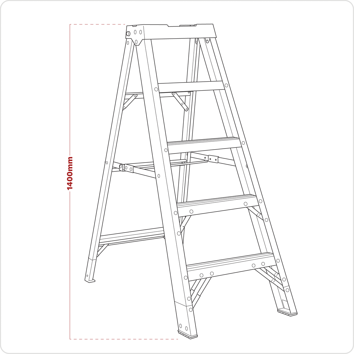 Sealey FSL5 Fibreglass Step Ladder 4-Tread - EN 131 - additional view 3