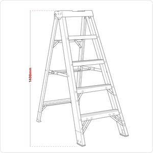 Sealey FSL5 Fibreglass Step Ladder 4-Tread - EN 131 - additional view 3