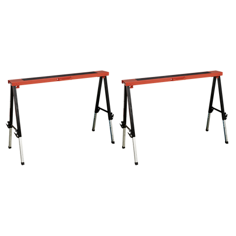 Sealey FTAL12 Fold Down Trestle with Adjustable Legs - Pair