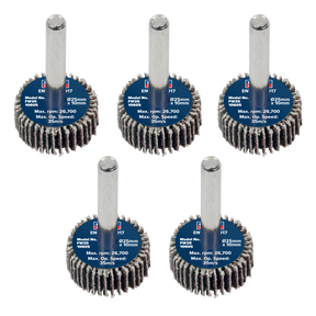Sealey FW2510605 25 x 10mm Abrasive Flap Wheel with 6mm Shaft 60Grit - Pack of 5