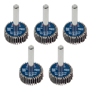 Sealey FW2510605 25 x 10mm Abrasive Flap Wheel with 6mm Shaft 60Grit - Pack of 5