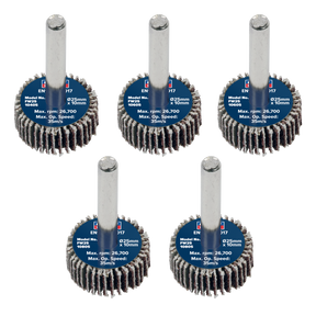 Sealey FW2510ASS 25 x 10mm Abrasive Flap Wheel with 6mm Shaft Assorted Grit - Pack of 5