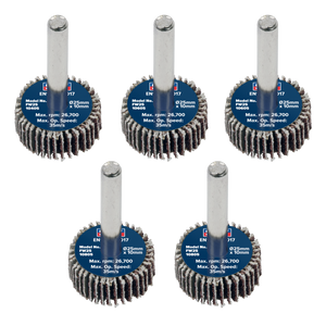 Sealey FW2510ASS 25 x 10mm Abrasive Flap Wheel with 6mm Shaft Assorted Grit - Pack of 5