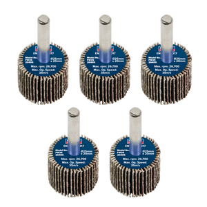 Sealey FW2520405 25 x 20mm Abrasive Flap Wheel with 6mm Shaft 40Grit - Pack of 5