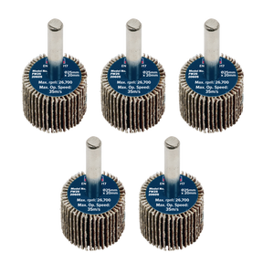 Sealey FW2520605 25 x 20mm Abrasive Flap Wheel with 6mm Shaft 60Grit - Pack of 5