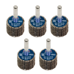 Sealey FW2520ASS 25 x 20mm Abrasive Flap Wheel with 6mm Shaft Assorted Grit - Pack of 5