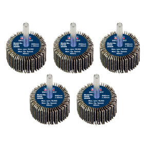 Sealey FW4020405 40 x 20mm Abrasive Flap Wheel with 6mm Shaft 40Grit - Pack of 5