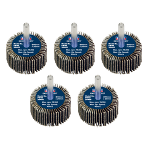 Sealey FW4020405 40 x 20mm Abrasive Flap Wheel with 6mm Shaft 40Grit - Pack of 5