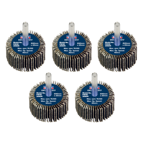Sealey FW4020605 40 x 20mm Abrasive Flap Wheel with 6mm Shaft 60Grit - Pack of 5