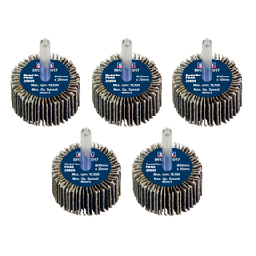 Sealey FW4020805 40 x 20mm Abrasive Flap Wheel with 6mm Shaft 80Grit - Pack of 5