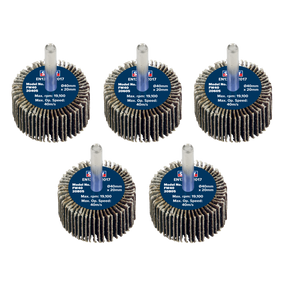 Sealey FW4020ASS 40 x 20mm Abrasive Flap Wheel with 6mm Shaft Assorted Grit - Pack of 5