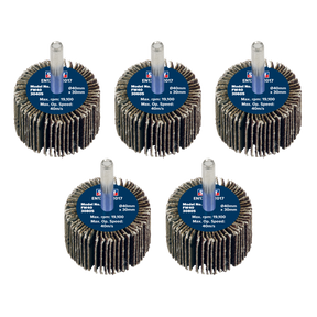 Sealey FW4030ASS 40 x 30mm Abrasive Flap Wheel with 6mm Shaft Assorted Grit - Pack of 5