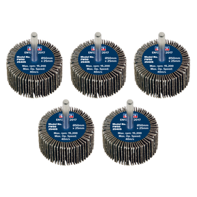 Sealey FW5025405 50 x 25mm Abrasive Flap Wheel with 6mm Shaft 40Grit - Pack of 5