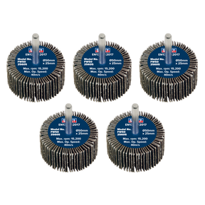 Sealey FW5025605 50 x 25mm Abrasive Flap Wheel with 6mm Shaft 60Grit - Pack of 5