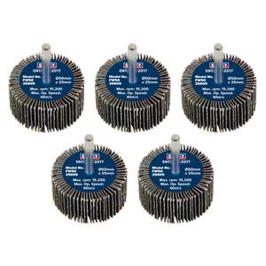 Sealey FW5025605 50 x 25mm Abrasive Flap Wheel with 6mm Shaft 60Grit - Pack of 5