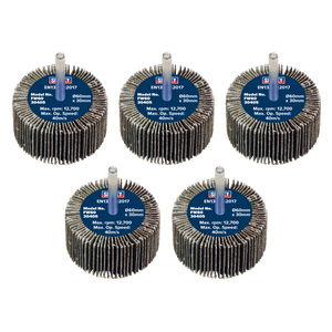 Sealey FW6030405 60 x 30mm Abrasive Flap Wheel with 6mm Shaft 40Grit - Pack of 5