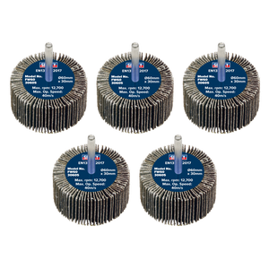 Sealey FW6030605 60 x 30mm Abrasive Flap Wheel with 6mm Shaft 60Grit - Pack of 5