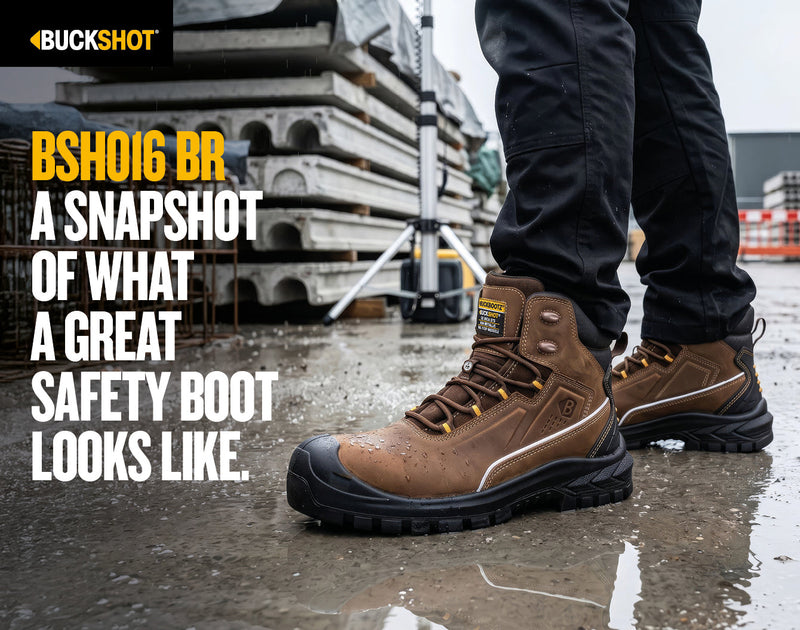 Buckbootz BSH016 Buckshot Waterproof Safety Lace Boots – Brown