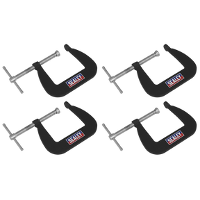 Sealey GCC01 Junior C-Clamp Set 64 x 64mm 4pc