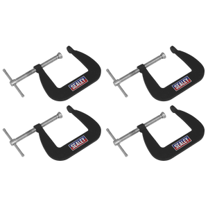 Sealey GCC01 Junior C-Clamp Set 64 x 64mm 4pc