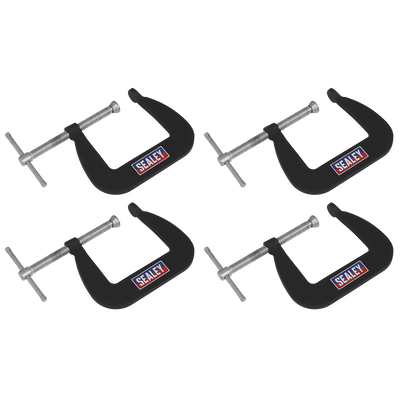 Sealey GCC01 Junior C-Clamp Set 64 x 64mm 4pc