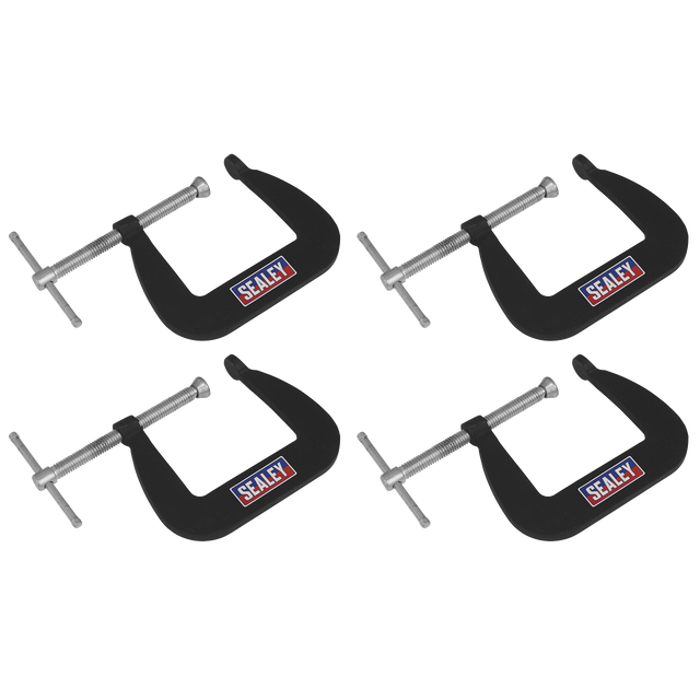Sealey GCC01 Junior C-Clamp Set 64 x 64mm 4pc