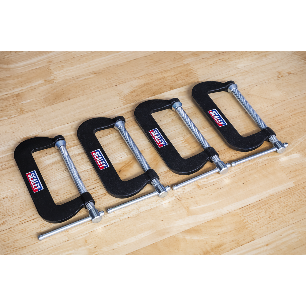 Sealey GCC02 Junior C-Clamp Set 76 x 35mm 4pc - additional view 4