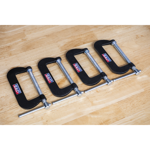Sealey GCC02 Junior C-Clamp Set 76 x 35mm 4pc - additional view 4