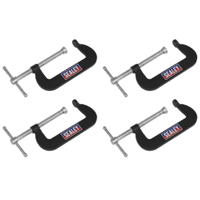 Sealey GCC02 Junior C-Clamp Set 76 x 35mm 4pc