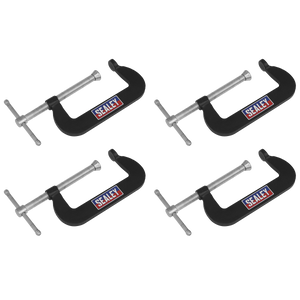 Sealey GCC02 Junior C-Clamp Set 76 x 35mm 4pc