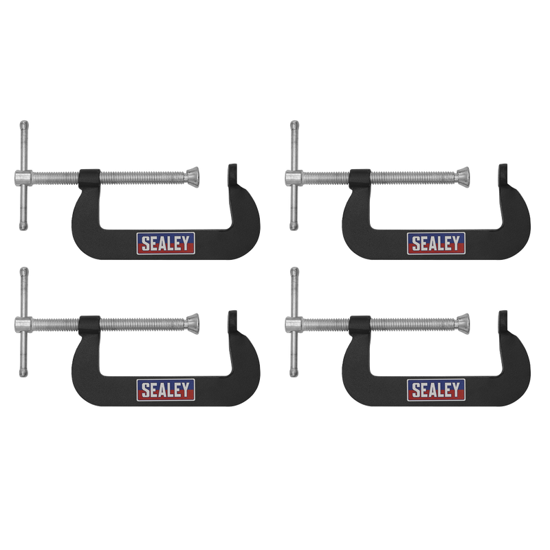 Sealey GCC02 Junior C-Clamp Set 76 x 35mm 4pc - additional view 3
