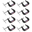 Sealey GCC03 Junior C-Clamp Set 38 x 38mm 8pc