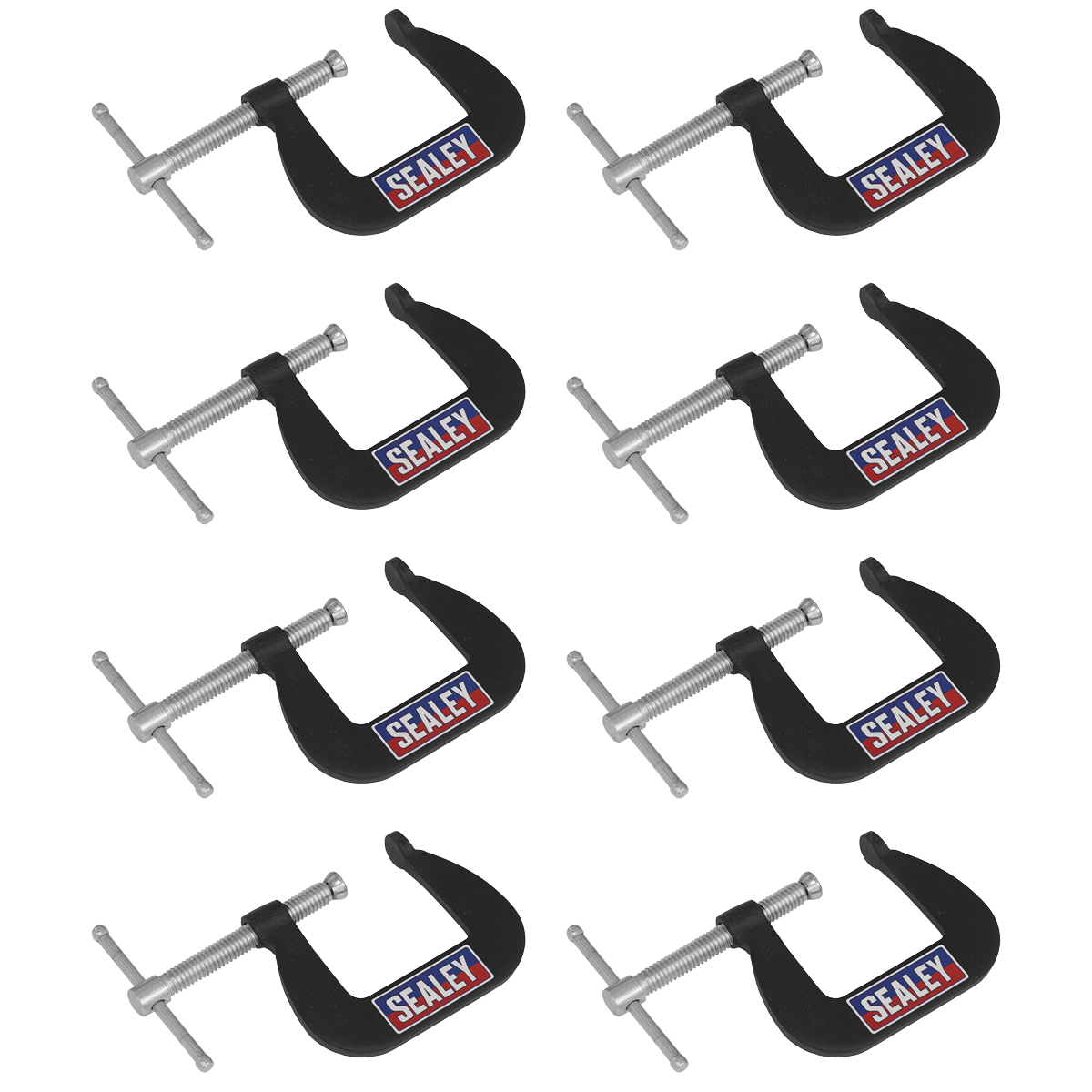 Sealey GCC03 Junior C-Clamp Set 38 x 38mm 8pc
